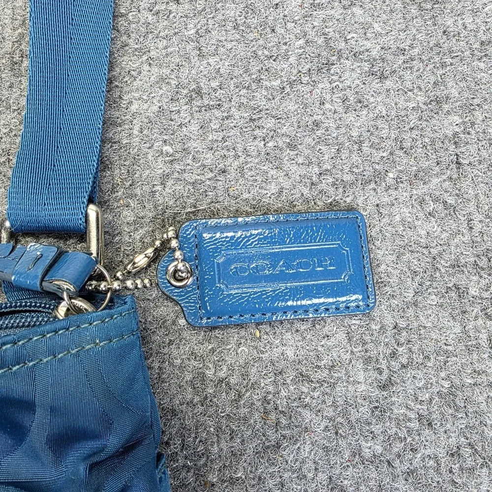 Coach Crossbody‎ Blue Nylon With Leather Tag